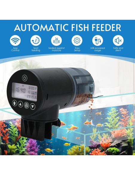 Alimentador Automático de Peces WiFi Lychee 200ml con Temporizador