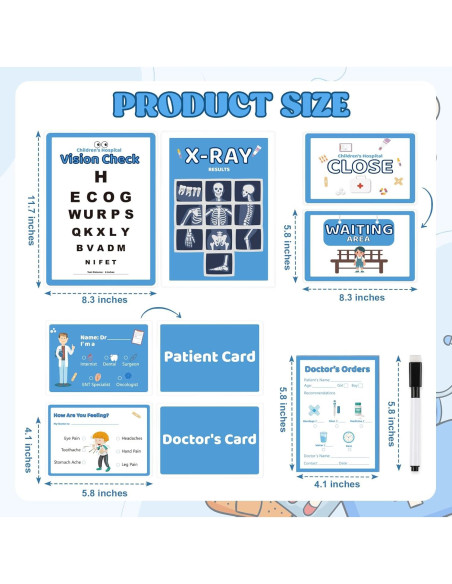 Juego de Doctor 8 PCS SHIQIKEJIPTY Kit Educativo para Niños