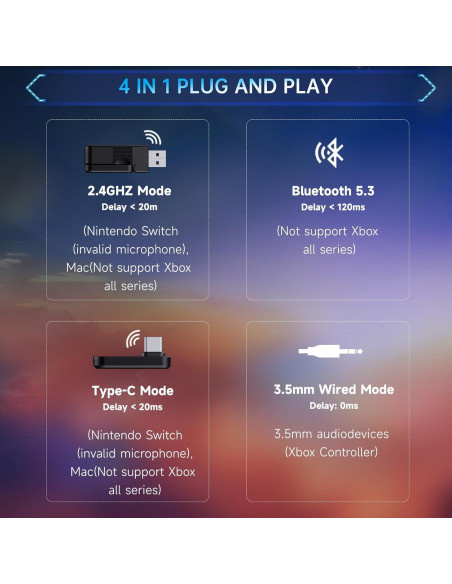 Auriculares Gaming Inalámbricos Gtheos Capitán 800 con RGB