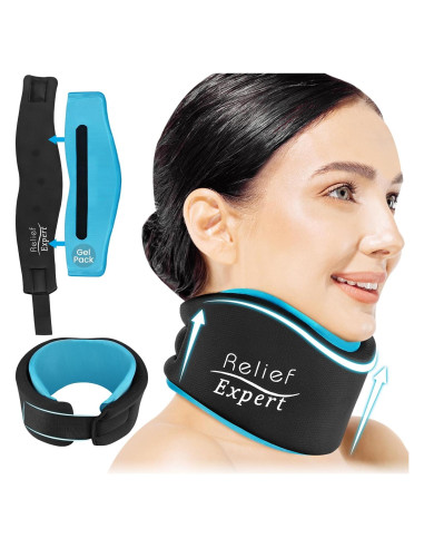 Collar Cervical Suave Relief Expert con Gel Caliente y Frío Azul