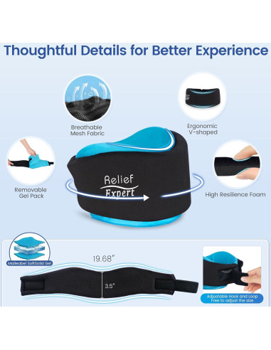 Collar Cervical Suave Relief Expert con Gel Caliente y Frío Azul