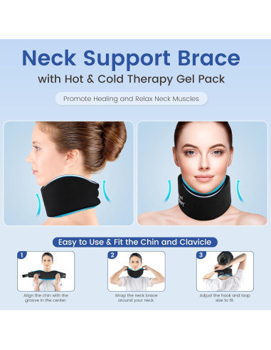 Collar Cervical Suave Relief Expert con Gel Caliente y Frío Azul