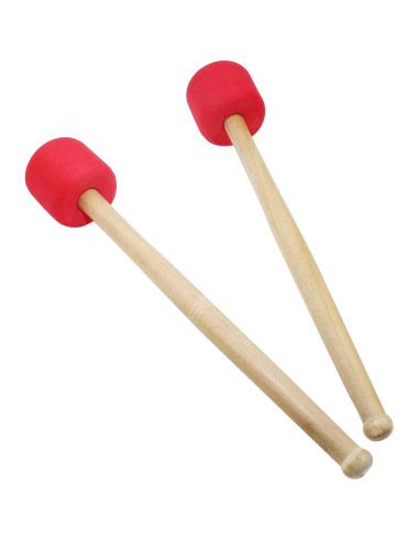 Mallets de Batería de Bajo Murtenze 2Pack Fieltro Rojo 320mm