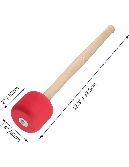 Mallets de Batería de Bajo Murtenze 2Pack Fieltro Rojo 320mm