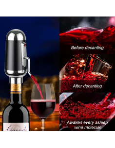 Decantador de vino eléctrico ADWSET con aireador 18L Negro 2