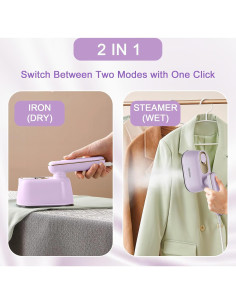 Plancha de Viaje DiDimo 2 en 1 Portátil 1000W 120ml Púrpura 2