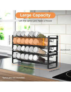 Organizador de Especias JONYJ 4 Niveles Expandible Negro 2