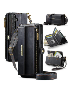 Funda billetera Samsung Galaxy S25 Plus con bloqueo RFID Negro