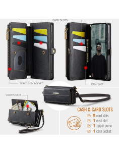 Funda billetera Samsung Galaxy S25 Plus con bloqueo RFID Negro 2