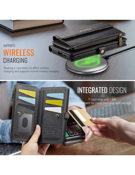 Funda billetera Samsung Galaxy S25 Plus con bloqueo RFID Negro