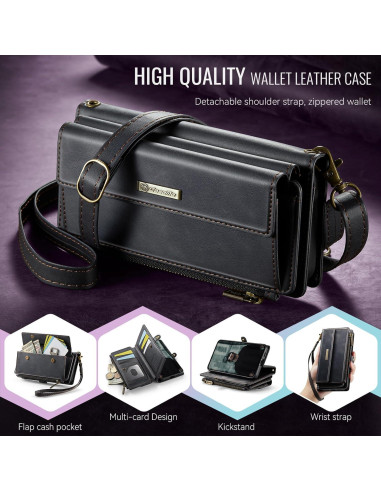 Funda billetera Samsung Galaxy S25 Plus con bloqueo RFID Negro