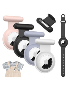 4 Soportes de Pin Oculto Ekoonpft para Airtag + Pulsera Negra