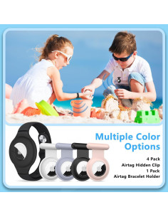 4 Soportes de Pin Oculto Ekoonpft para Airtag + Pulsera Negra 2