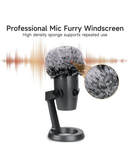 Filtro Pop de Piel de Oveja para Micrófono Blue Yeti Nano