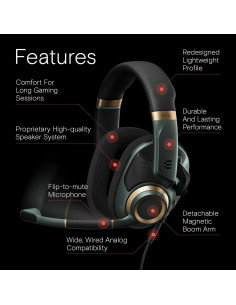 Auricular de Juego EPOS H6 Pro Abierto Verde - PC, PS4, PS5, Xbox 2