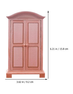 Mini Gabinete de Madera Milisten 1:12 para Casa de Muñecas 2