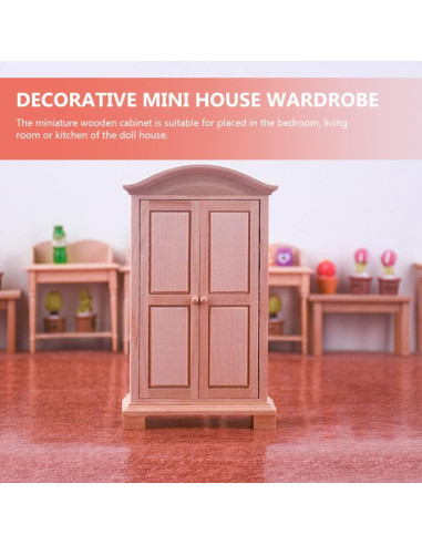 Mini Gabinete de Madera Milisten 1:12 para Casa de Muñecas