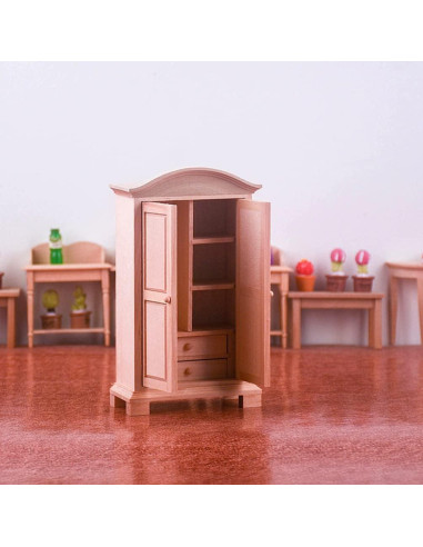 Mini Gabinete de Madera Milisten 1:12 para Casa de Muñecas
