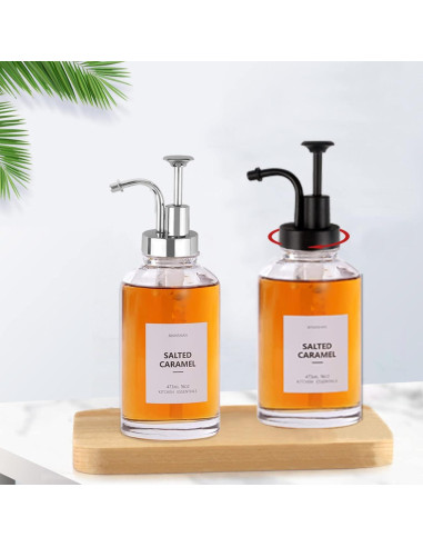 Dispensador de jarabe de café BangBoom 4 piezas negro y plata