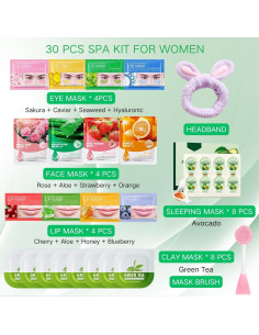 Kit de Spa para Niñas NovaCharm - 30 Piezas de Cuidado Facial 2