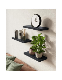 Estantes Flotantes BAYKA 40cm Negro - Juego de 3, 10kg 2