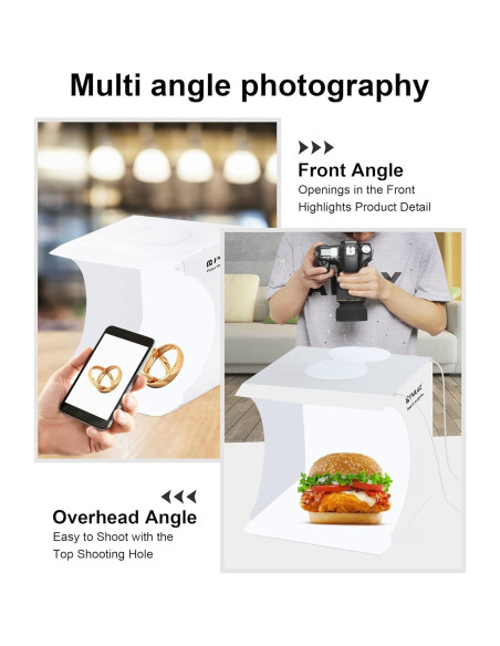 Caja de Estudio Fotográfico PULUZ 20cm con Luz LED y Fondos