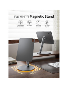 Soporte Magnético 360 LULULOOK para iPad Mini 7/6 Gris 2