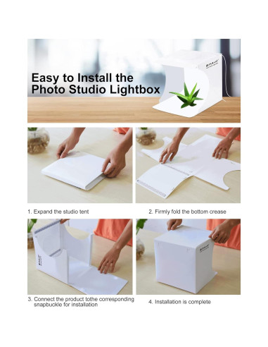 Caja de Estudio Fotográfico PULUZ 20cm con Luz LED y Fondos