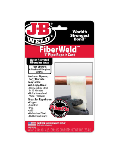FiberWeld Reparación de Tuberías J-B Weld 5.08x121.92 cm Blanco