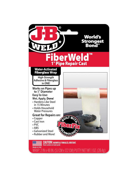 FiberWeld Reparación de Tuberías J-B Weld 5.08x121.92 cm Blanco