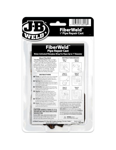 FiberWeld Reparación de Tuberías J-B Weld 5.08x121.92 cm Blanco