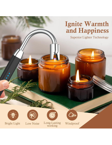 Encendedor Eléctrico CAREVER con Luz LED y Cuello Flexible