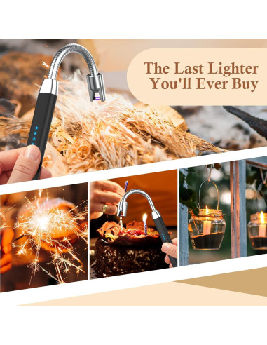 Encendedor Eléctrico CAREVER con Luz LED y Cuello Flexible