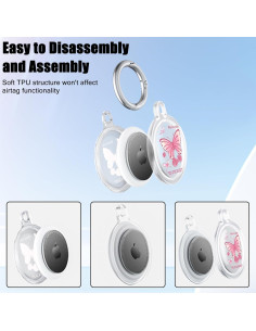 Estuche Protector CameCosy para AirTag Mariposa Azul/Rosa 2