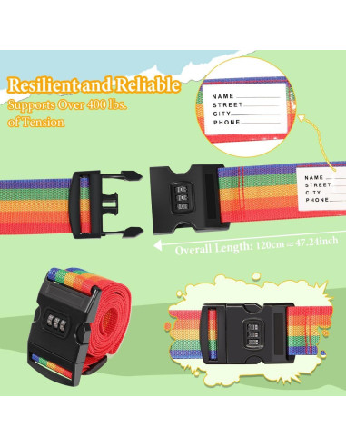 Correas de Equipaje Ajustables SpiralScgv con Candado 0.91-1.83m