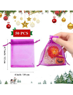 50 Bolsas de Organza Rosa Fucsia 10x12 cm con Cierre 2