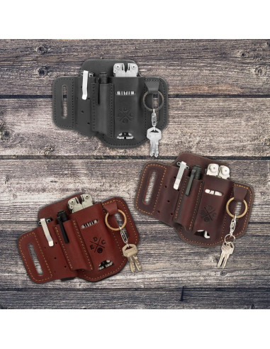Funda de Multiherramienta 1791 EDC de Cuero Negro para Cinturón