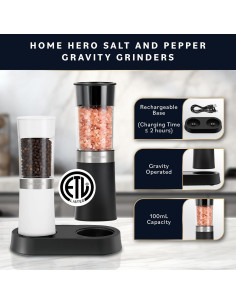 Juego de Molinillos Eléctricos de Sal y Pimienta Home Hero 2