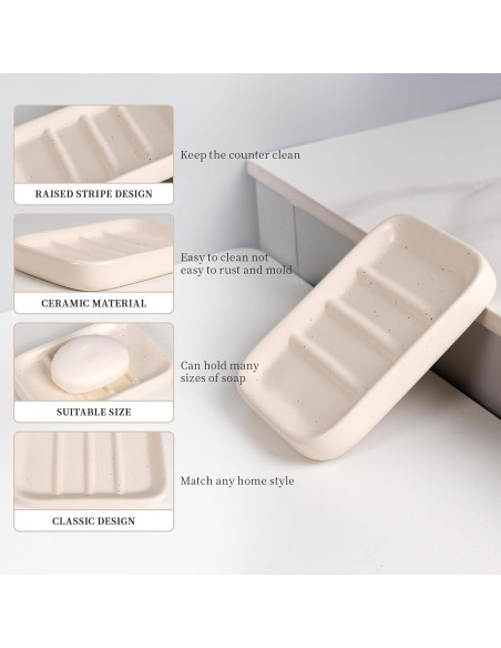 Conjunto de Accesorios de Baño BosilunLife 4 Piezas Cerámica Albaricoque