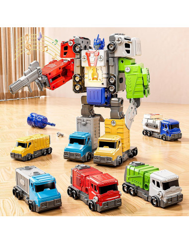 Juguetes Desarmables 5 en 1 WATUDOU Robot con Luz y Sonido