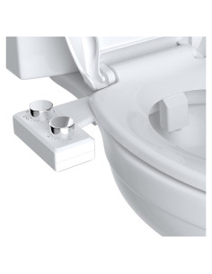 Accesorio de Bidet Hibbent Doble Boquilla Ajustable Blanco/Cromo