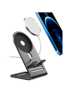 Soporte de Cargador Magsafe HALLEAST para iPhone 16/15/14/13/12 - Aluminio Gris