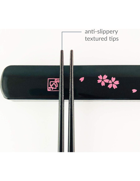 Palillos Portátiles de Bambú JapanBargain 3643 con Estuche