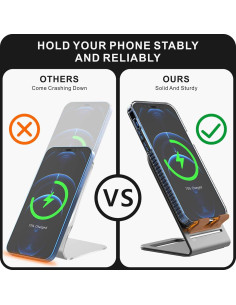 Soporte de Cargador Magsafe HALLEAST para iPhone 16/15/14/13/12 - Aluminio Gris 2