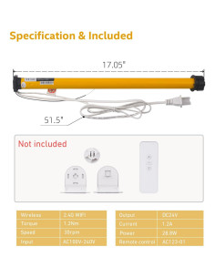 Motor de Persianas Inteligentes Sotrfle AM25-1.2, WiFi 38mm 2