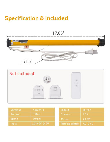 Motor de Persianas Inteligentes Sotrfle AM25-1.2, WiFi 38mm