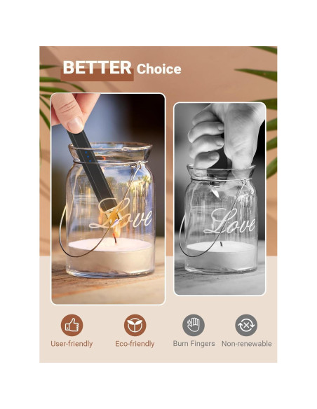 Encendedor Eléctrico Recargable CAREVER para Velas - Negro