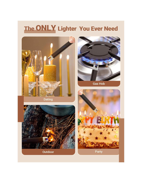 Encendedor Eléctrico Recargable CAREVER para Velas - Negro