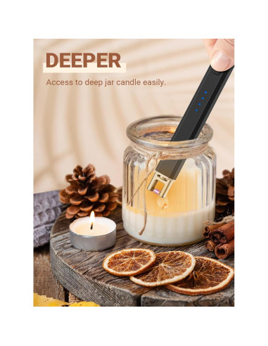 Encendedor Eléctrico Recargable CAREVER para Velas - Negro