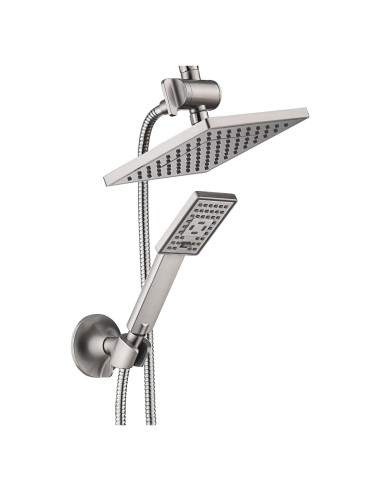 Cabezal de Ducha Dual DUCHAS BRILLANTES 8" Niquel Cepillado